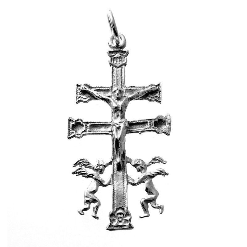 Colgante Cruz de Caravaca Gigante en Plata de Ley 925mls