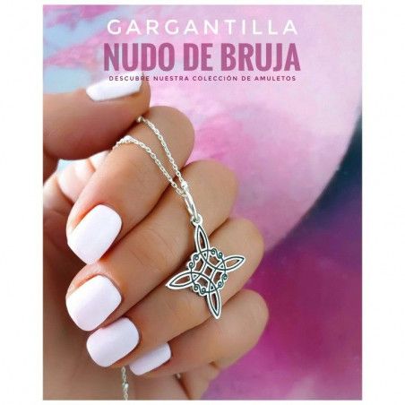 Gargantilla Amuleto Nudo de Bruja en Plata de Ley 925mls