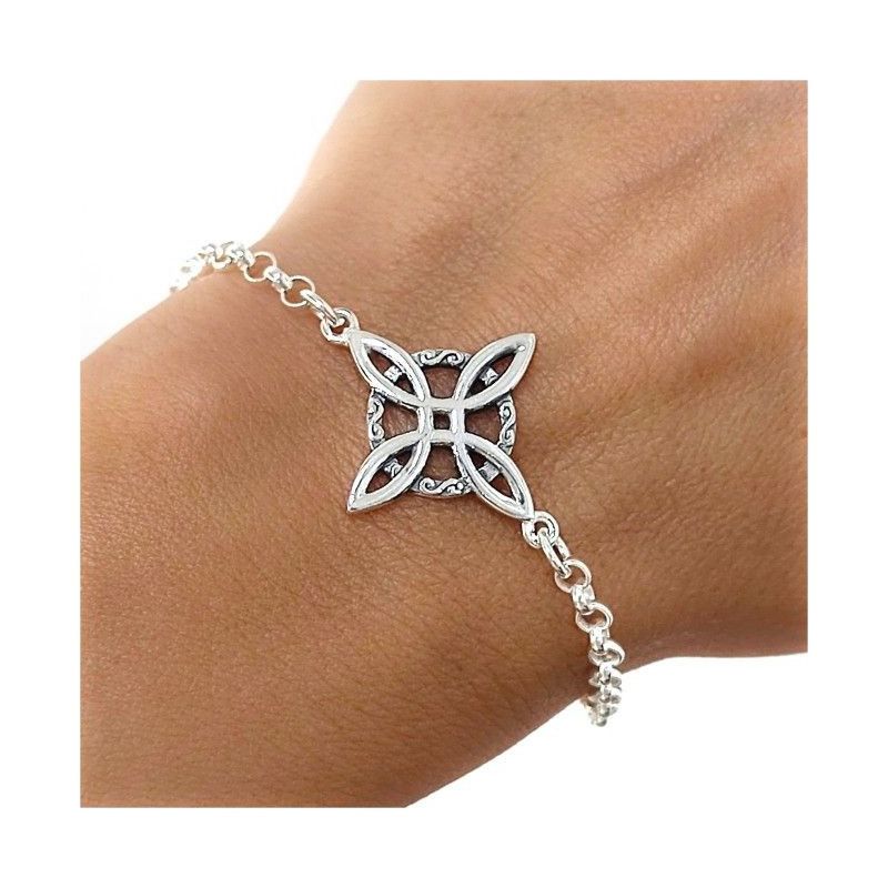 Pulsera Nudo de Bruja en Plata de Ley 925mls