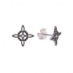 Pendientes Nudo de Bruja en Plata de Ley 925mls