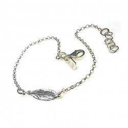 Pulsera Pluma en Plata de Ley 925mls