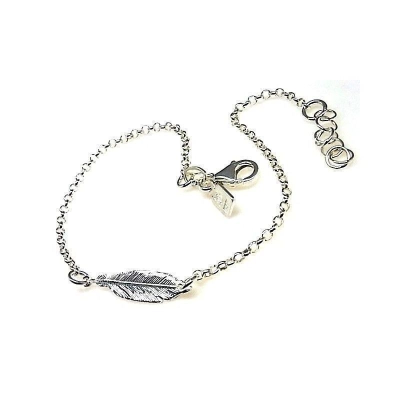 Pulsera Pluma en Plata de Ley 925mls