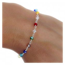 Pulsera Piedras de Colores en Plata de Ley 925mls