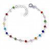 Pulsera Piedras de Colores en Plata de Ley 925mls