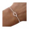 Pulsera Corazón con Cadena Doble en Plata de Ley 925mls