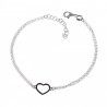 Pulsera Corazón con Cadena Doble en Plata de Ley 925mls