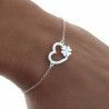 Pulsera Corazón con Trébol en Plata de Ley 925mls