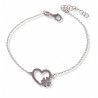 Pulsera Corazón con Trébol en Plata de Ley 925mls