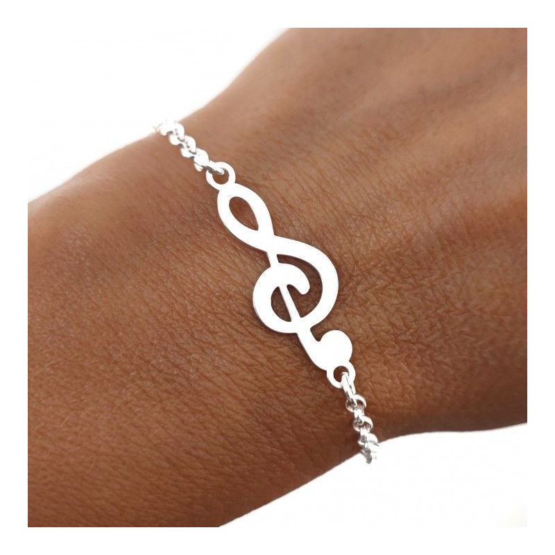 Pulsera Clave de Sol en Plata Ley 925mls