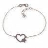 Pulsera de Corazón con Estrella en Plata de Ley 925mls