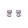 Pendiente Infantil Gato esmalte en Plata de Ley 925mls