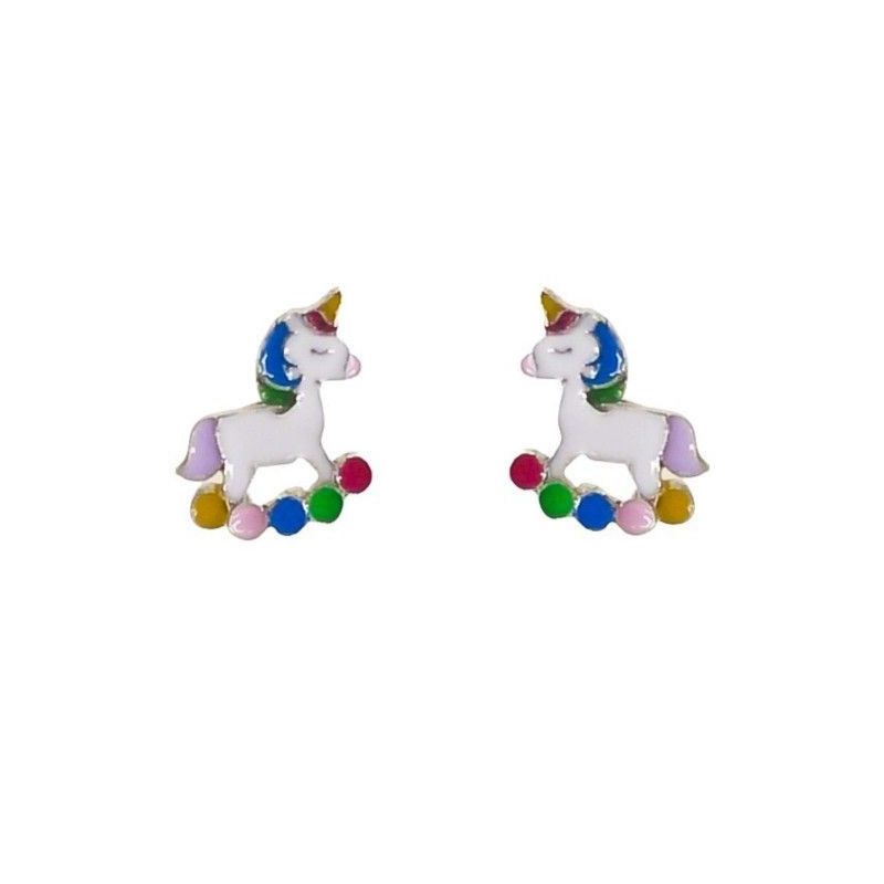 Pendiente Infantil Unicornio Balancín en Plata de Ley 925mls
