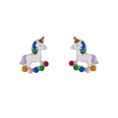 Pendiente Infantil Unicornio Balancín en Plata de Ley 925mls