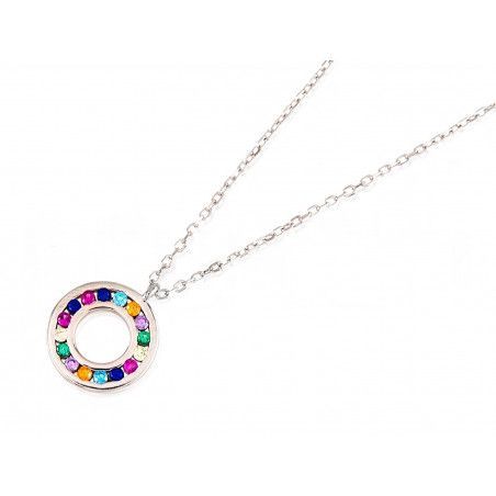 Gargantilla Karma con Circonitas de Colores en Plata de Ley 925mls