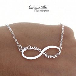 Gargantilla de Infinito "Te Quiero Hermana" en Plata de Ley 925mls