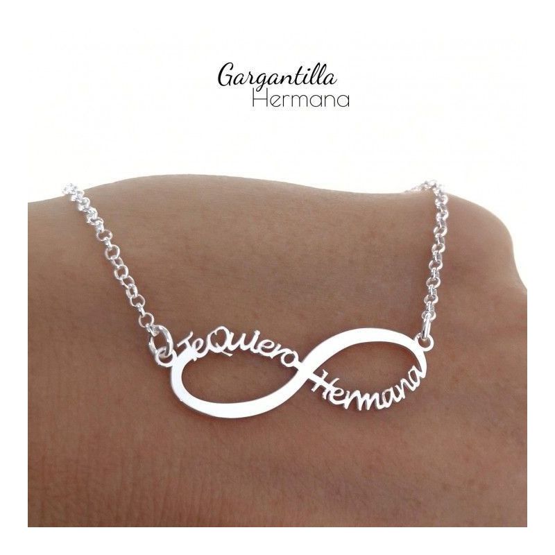 Gargantilla de Infinito "Te Quiero Hermana" en Plata de Ley 925mls