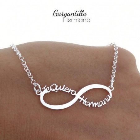 Gargantilla de Infinito "Te Quiero Hermana" en Plata de Ley 925mls