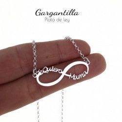 Gargantilla de Infinito "Te Quiero Mamá" en Plata de Ley 925mls