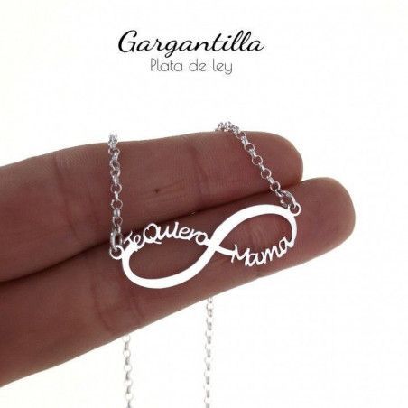 Gargantilla de Infinito "Te Quiero Mamá" en Plata de Ley 925mls