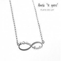 Gargantilla de Infinito "Te Quiero Abuela" en Plata de Ley 925mls