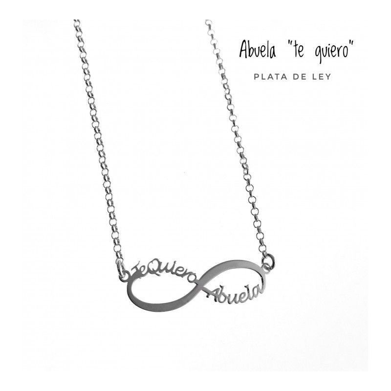 Gargantilla de Infinito "Te Quiero Abuela" en Plata de Ley 925mls