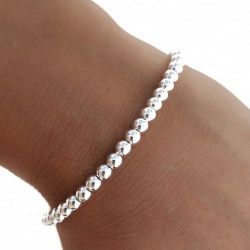 Pulsera de Bolas 4mm en Plata de Ley 925mls