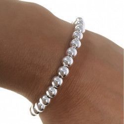 Pulsera de Bolas 6mm en Plata de Ley 925mls