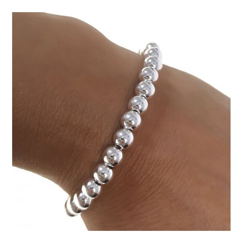 Pulsera de Bolas 6mm en Plata de Ley 925mls