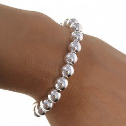 Pulsera de Bolas 8mm en Plata de Ley 925mls