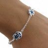 Pulsera Herradura con Ojos Turcos en Plata de Ley 925mls