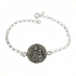 Pulsera de Escapulario Doble Cara en Plata de Ley 925mls