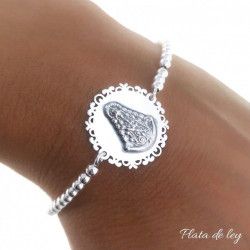 Pulsera Virgen del Rocío en Plata de Ley 925mls