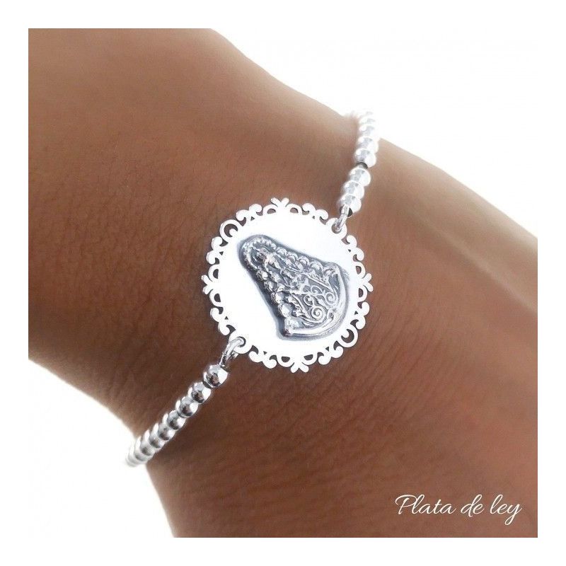 Pulsera Virgen del Rocío en Plata de Ley 925mls