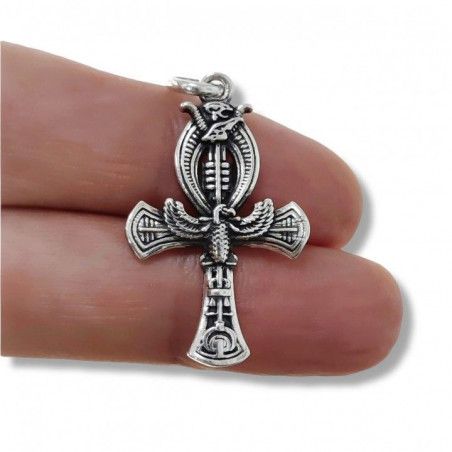 Colgante Amuleto Cruz de la Vida Egipcia en Plata de Ley 925mls