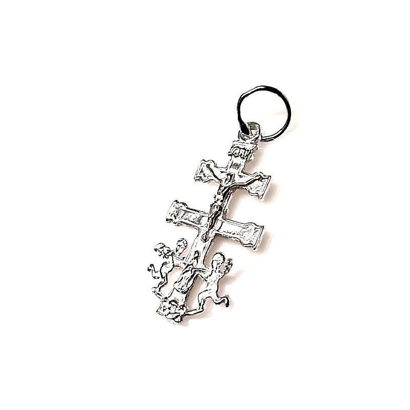 Colgante Cruz de Caravaca Grande en Plata de Ley 925mls