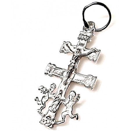 Colgante Cruz de Caravaca Grande en Plata de Ley 925mls