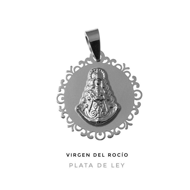 Colgante de la Virgen del Rocío en Plata de Ley 925mls
