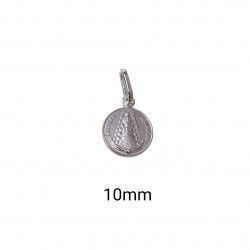 Colgante Medalla Virgen del Rocío 10mm en Plata de Ley 925mls
