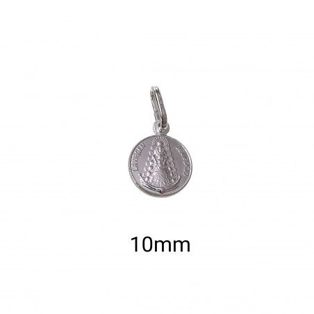 Colgante Medalla Virgen del Rocío 10mm en Plata de Ley 925mls