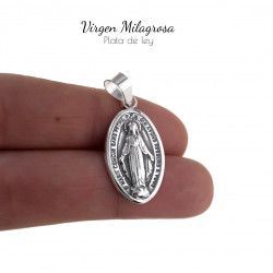 Colgante de la Virgen Milagrosa en Plata de Ley 925mls