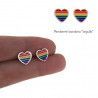 Pendientes de Corazón LGTBI Esmaltado a Color en Plata de Ley 925mls