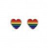 Pendientes de Corazón LGTBI Esmaltado a Color en Plata de Ley 925mls