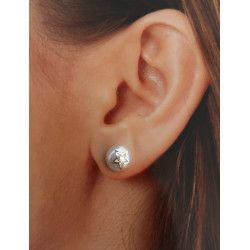 Pendiente de Perla con Estrella en Plata de Ley 925mls