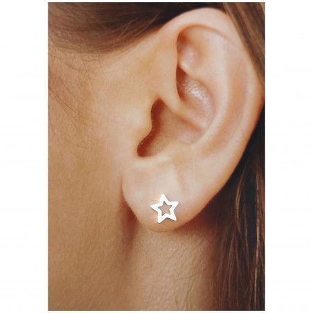 Pendiente de Estrella Calada en Plata de Ley 925mls