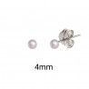 Pendiente de Bola Perla de 4mm en Plata de Ley 925mls