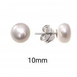 Pendiente de Bola Perla Cultivada de 10mm en Plata de Ley 925mls
