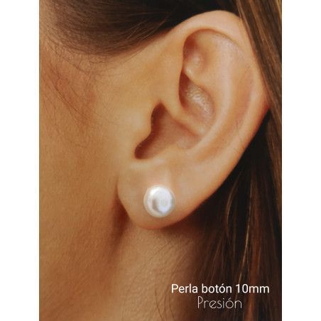 Pendiente de Bola Perla Cultivada de 10mm en Plata de Ley 925mls