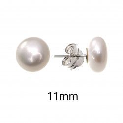 Pendiente de Bola Perla Cultivada de 11mm en Plata de Ley 925mls