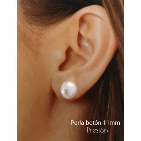 Pendiente de Bola Perla Cultivada de 11mm en Plata de Ley 925mls