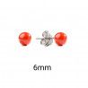 Pendiente de Bola Perla Color en Plata de Ley 925mls